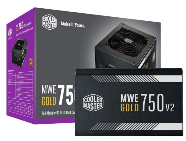 FUENTE DE ALIMENTACIÓN COOLER MASTER MWE GOLD 750 V2, 750W, 80 PLUS GOLD, FORMATO ATX.