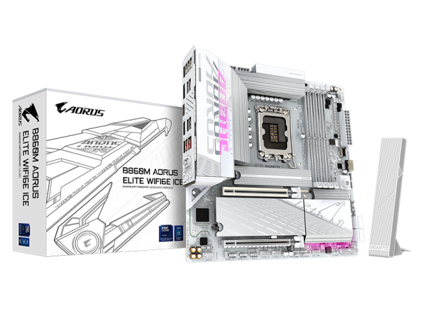 PLACA MADRE GIGABYTE, B860M AORUS ELITE WIFI6E ICE
