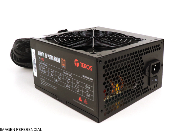 FUENTE DE PODER TEROS TE-7160, ATX, 600W, 80 PLUS BRONZE, 100V-240VAC, CERTIFICADA
