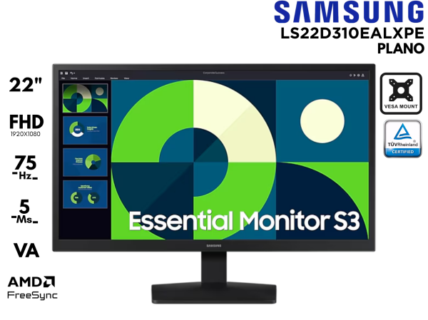 MONITOR SAMSUNG FHD 22P VA LS22D310EALXPE
