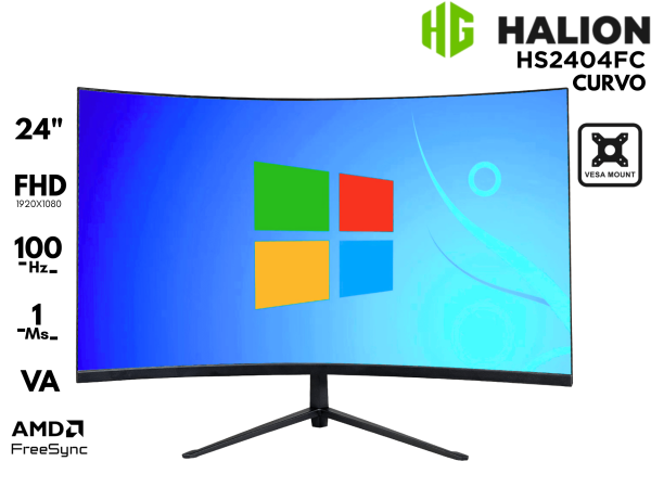 MONITOR GAMER HALION 24P 100HZ CURVO HS2404FC
