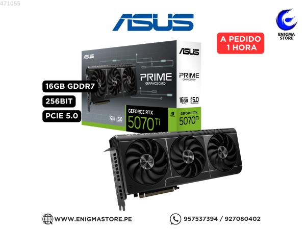 TARJETA DE VIDEO ASUS PRIME-RTX5070TI-O16G, 16GB GDDR7, PCIE GEN 5.0