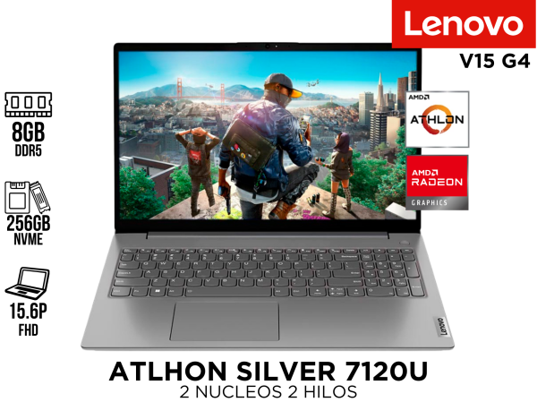 LAPTOP LENOVO V15 ATLHON SILVER 7120U 8GB 256GB NVME 15.6P VEGA