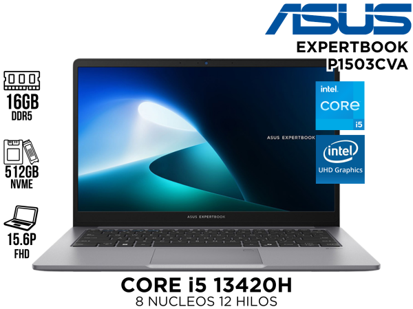 LAPTOP ,ASUS EXPERTBOOK, P1503CVA ,15.6P, I5 13420H ,16GB DDR5 ,512GB