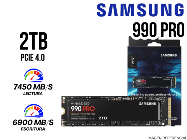 SSD, SAMSUNG, 990 PRO 2TB NVME PCIE 4.0, 7450MB/S