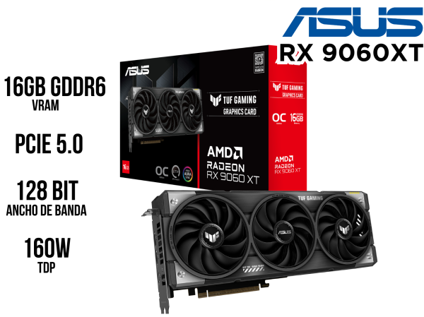 TARJETA DE VIDEO RX 9060XT 16GB ASUS TUF GDDR6 OC
