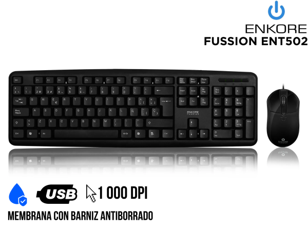 KIT FUSSION ENT502 TECLADO + MOUSE ENKORE