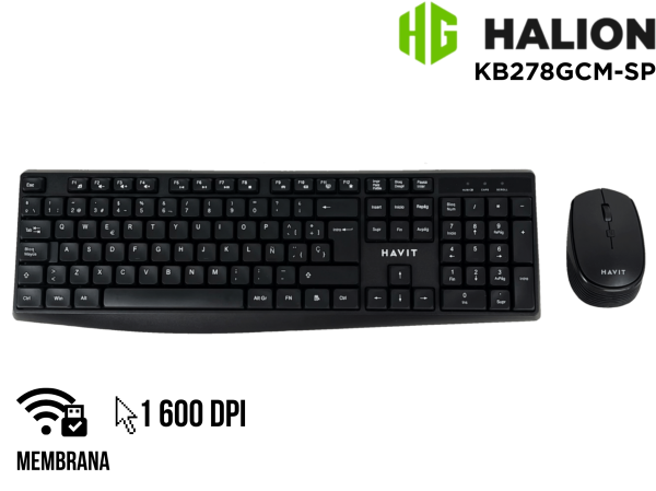 KIT OFICINA, HAVIT, KB278GCM-SP NEGRO