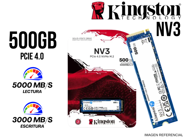 SSD, KINGSTON, 500GB NV3 NVME PCIE 4.0