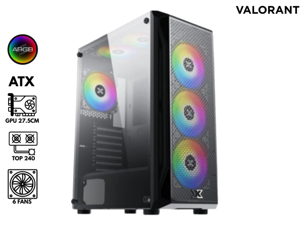 CASE VALORANT ATX 6 FAN MESH/ MALLA SIN FUENTE