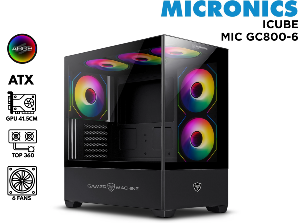 CASE GAMER, MICRONICS, ICUBE 4FAN RGB