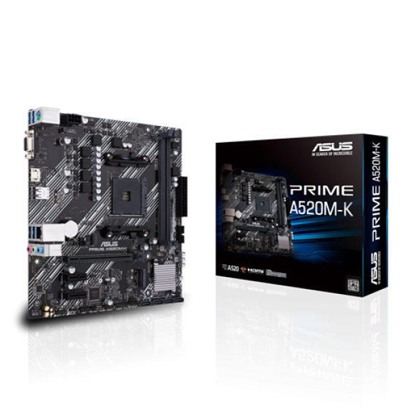 MOTHERBOARD ASUS PRIME A520M-K, CHIPSET AMD A520, SOCKET AMD AM4, MICRO ATX