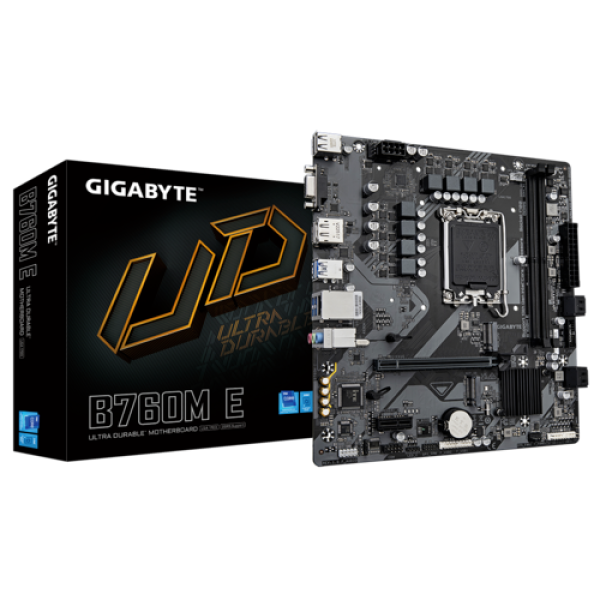 MOTHERBOARD GIGABYTE B760M E (REV. 1.0) CHIPSET INTEL B760, LGA1700, MICRO ATX