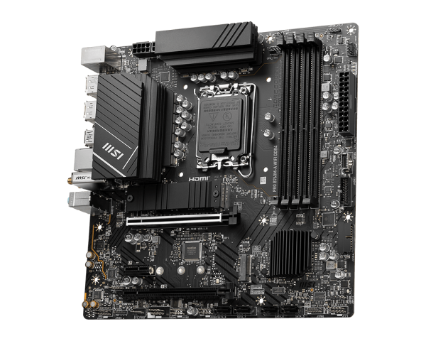 MOTHERBOARD MSI PRO B760M-A WIFI, CHIPSET INTEL B760, LGA1700, HDMI X2, DP X2, MATX