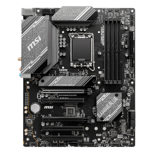 MOTHERBOARD MSI B760 GAMING PLUS WIFI, CHIPSET INTEL B760, LGA1700, HDMI, DP, ATX