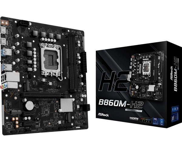 MOTHERBOARD ASROCK B860M-H2, CHIPSET INTEL B860, LGA 1851, 2XHDMI, MATX