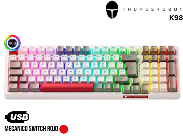 TECLADO, THUNDEROBOT, K98 ROJO