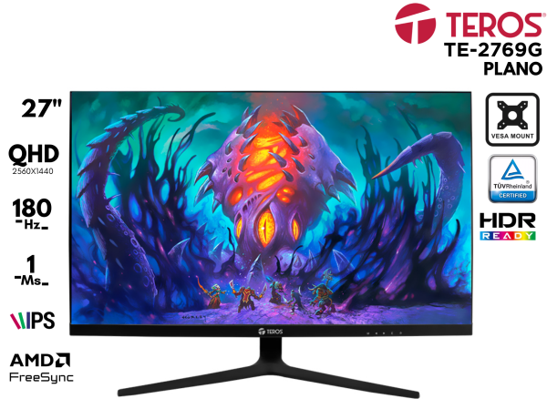 MONITOR TEROS, TE-2769G 27P QHD IPS 180 HZ 1MS