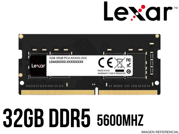 MEMORIA RAM, LEXAR, SODIM 32GB DDR5 5600 MHZ