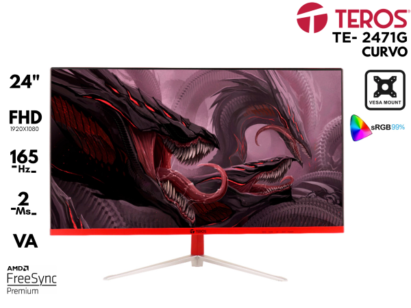 MONITOR GAMER TEROS TE 2471G 23.8P FHD VA 165 HZ 2 MS