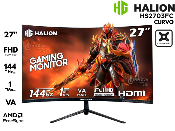 MONITOR GAMER HALION HS2703FC CURVO 27P FHD 144HZ