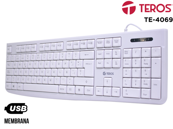 TECLADO, TEROS, TE4069 WHITE