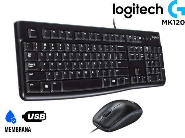 TECLADO + MOUSE , LOGITECH, MK120, ULTRA DURABLE