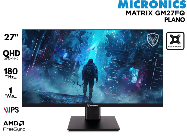 MONITOR GAMER MIC MATRIX GM27FQ PIVOT 27P QHD 180HZ 1MS IPS