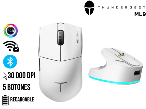 MOUSE, THUNDEROBOT, ML9 MINI COLOR BLANCO