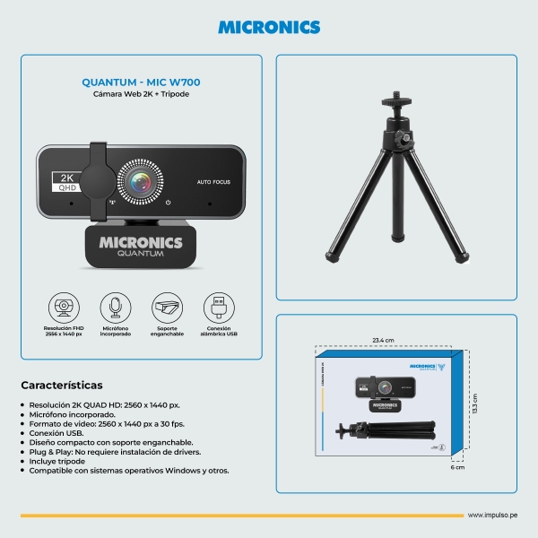 CAMARA WEB MICRONICS QUANTUM MIC W700