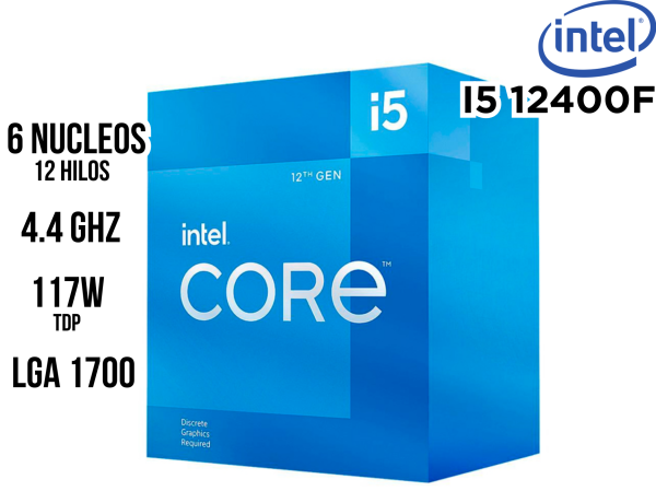 PROCESADOR INTEL CORE I5 12400F 250GZ