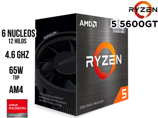 PROCESADOR AMD RYZEN 5 5600GT 6N 12H 36GHZ (SOLO PC COMPLETA)