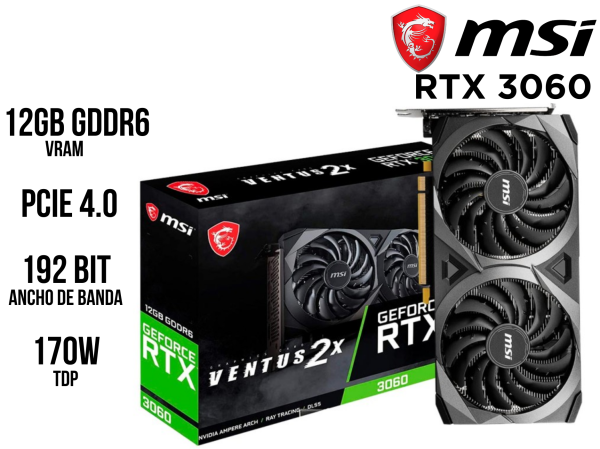 TARJETA DE VIDEO, MSI, RTX 3060 12GB V2X