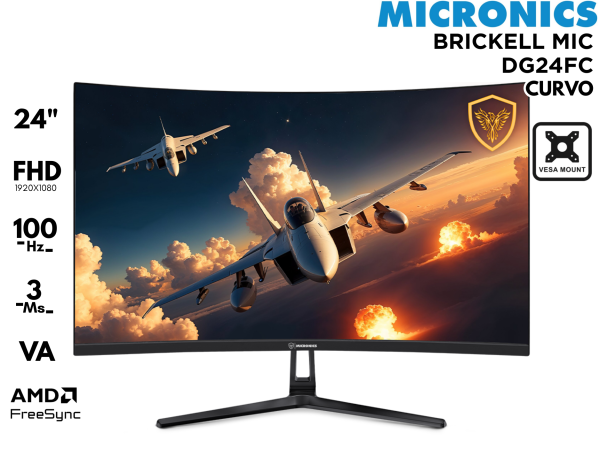 MONITOR GAMER, MIC BRICKELL,CURVO DG24FC 24P FHD 100HZ VA