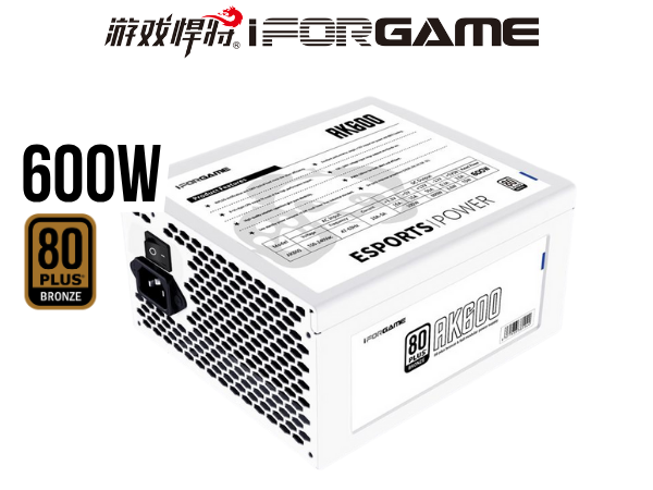 FUENTE DE PODER IFORGAME 600W 80+ BRONZE AK600 BLANCO APFC