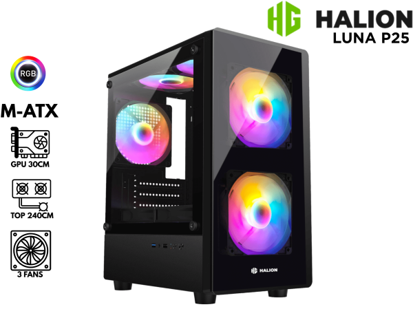 CASE GAMER, HALION, LUNA P25 X 3 FAN