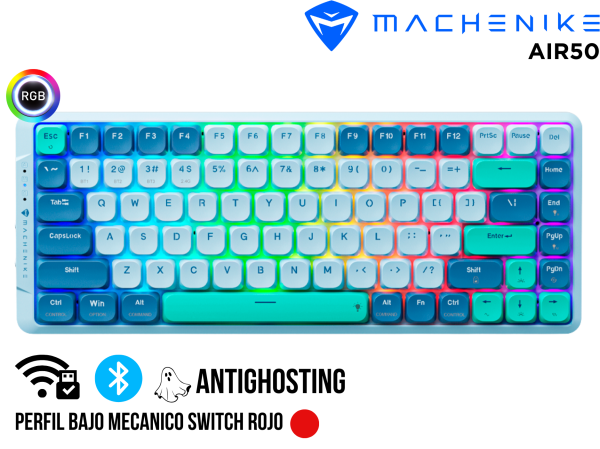 TECLADO MECANICO,MACHENIKE AIR50 COLOR AZUL