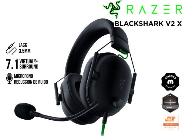 AUDIFONO GAMER, RAZER, BLACKSHARK V2 X 7.1 BLACK