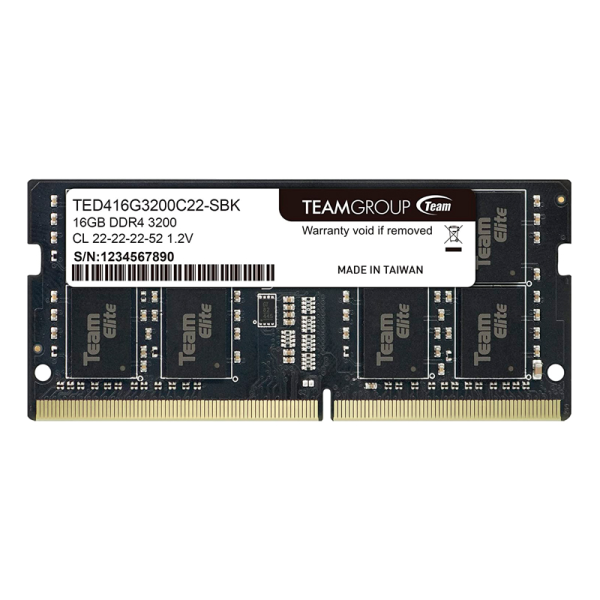 MEMORIA RAM SO-DIMM TEAMGROUP ELITE, 16GB DDR4-3200MHZ (PC4-25600) 1.2V, CL22