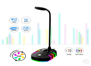 MICROFONO AVATEC CMP-1001B RGB USB 1.5M NEGRO M1001B21050296