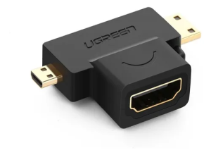 ADAPTADOR HDMI HEMBRA A MINI Y MICRO HDMI MACHO UGREEN