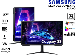 MONITOR GAMER, SAMSUNG, ODYSSEY G3 27P FHD 180HZ 1MS LS27DG300ELXPE