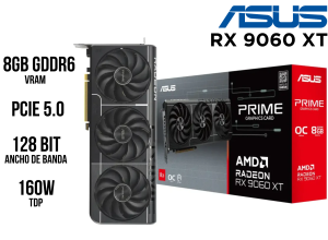 TARJETA DE VIDEO ASUS PRIME-RX9060XT-O8G, 8 GB GDDR6, PCI-E 5.0