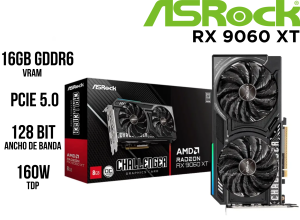 TARJETA DE VIDEO ASROCK AMD RADEON RX 9060 XT CHALLENGER 16GB OC, 16 GB GDDR6, PCI-E 5.0