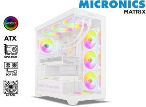 CASE GAMER, MICRONICS, GAMING ATX MATRIX MIC CG808.6W 6FAN RGB WHITE