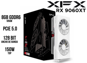 TARJETA DE VIDEO RX 9060XT 8GB XFX 2X GDDR6 WHITE