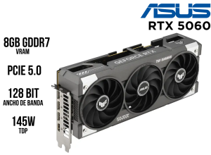 TARJETA DE VIDEO, ASUS TUF GAMING RTX 5060 8GB GDDR7 OC