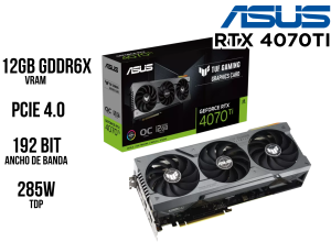 TARJETA DE VIDEO, ASUS TUF, RTX 4070TI 12GB GDDR6X OC