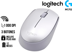 MOUSE , LOGITECH, M170 WIRELESS WHITE