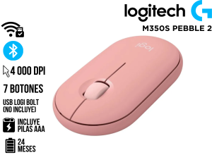 MOUSE, LOGITECH, M350S PEBBLE 2 WIRELESS/BLUETOOTH ROSE